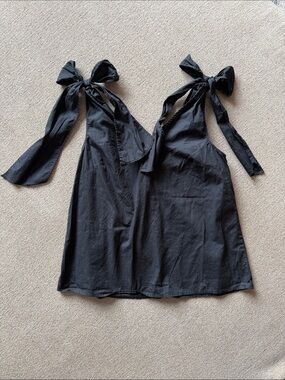 Black Tie-Shoulder Sleeveless Top